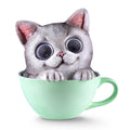 Gray Cat in a Cup Garden Solar Light #color_gray
