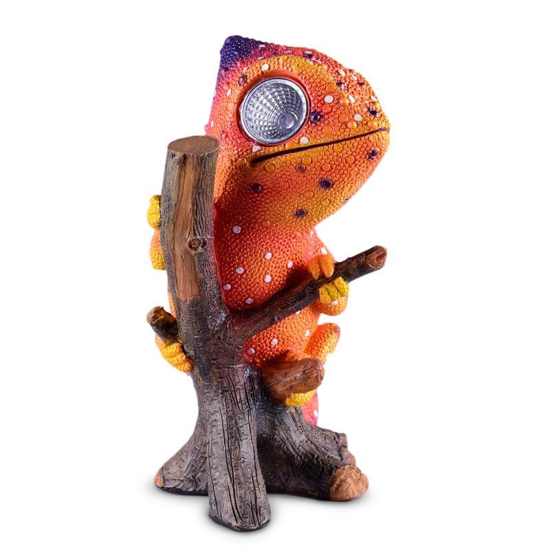 Orange Chameleon Garden Solar Light