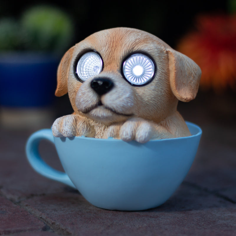 Dog in a Cup Solar Garden Light
