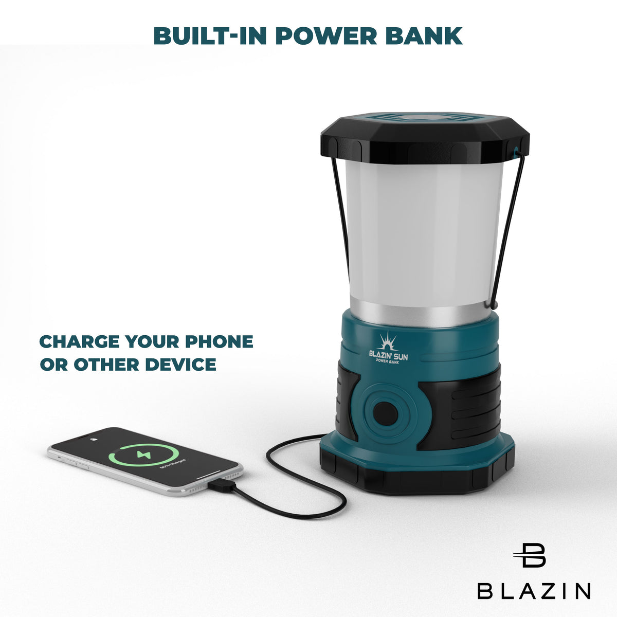 Blazin' Sun 1500 Lumen Rechargeable LED Lantern with Power Bank