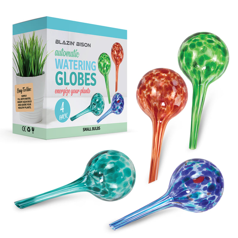 are watering globes good for plants Blazin' Bison Automatic Irrigation Drippers Extra Large | Watering Globes for Indoor Plants | House Plant Water Bulb